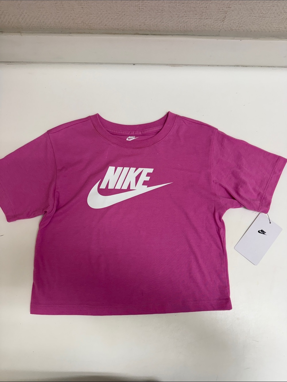 NWT Nike Kids Magenta Logo Short Sleeve Tee